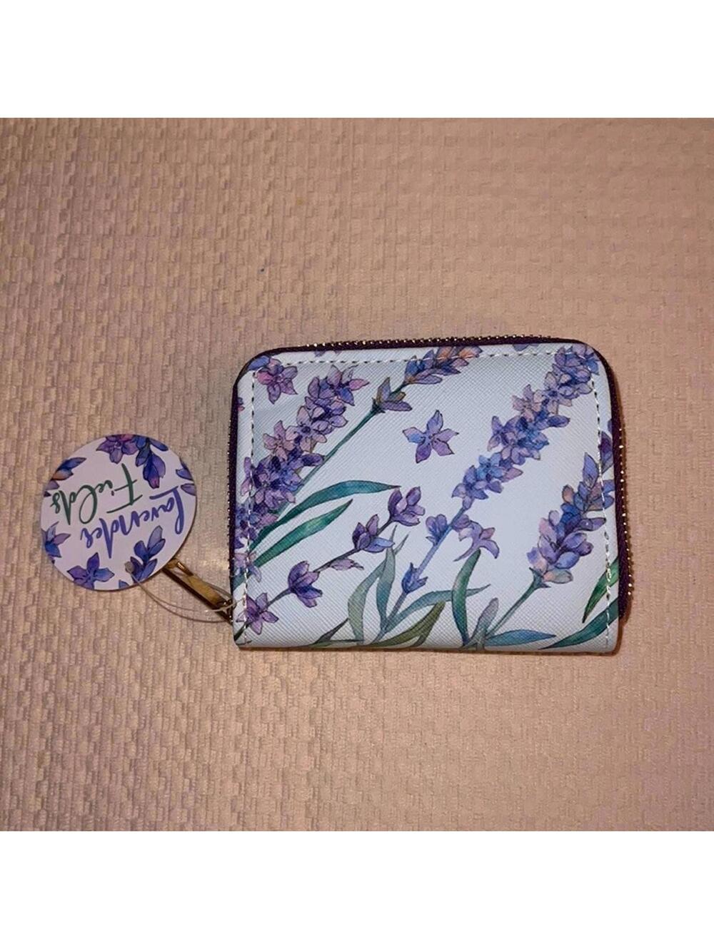 Lavender Fields mini wallet w zipper NWT